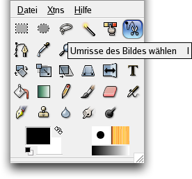 Die intelligente Schere im Werkzeugfenster.